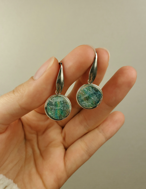 Turquoise Abstract Earrings - Circle