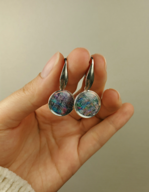 Lavender Abstract Earrings - Circle