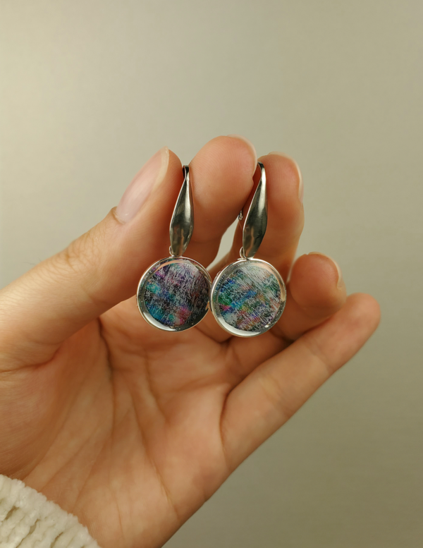 Lavender Abstract Earrings - Circle