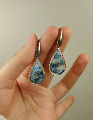 Light Blue Abstract Earrings - Teardrop